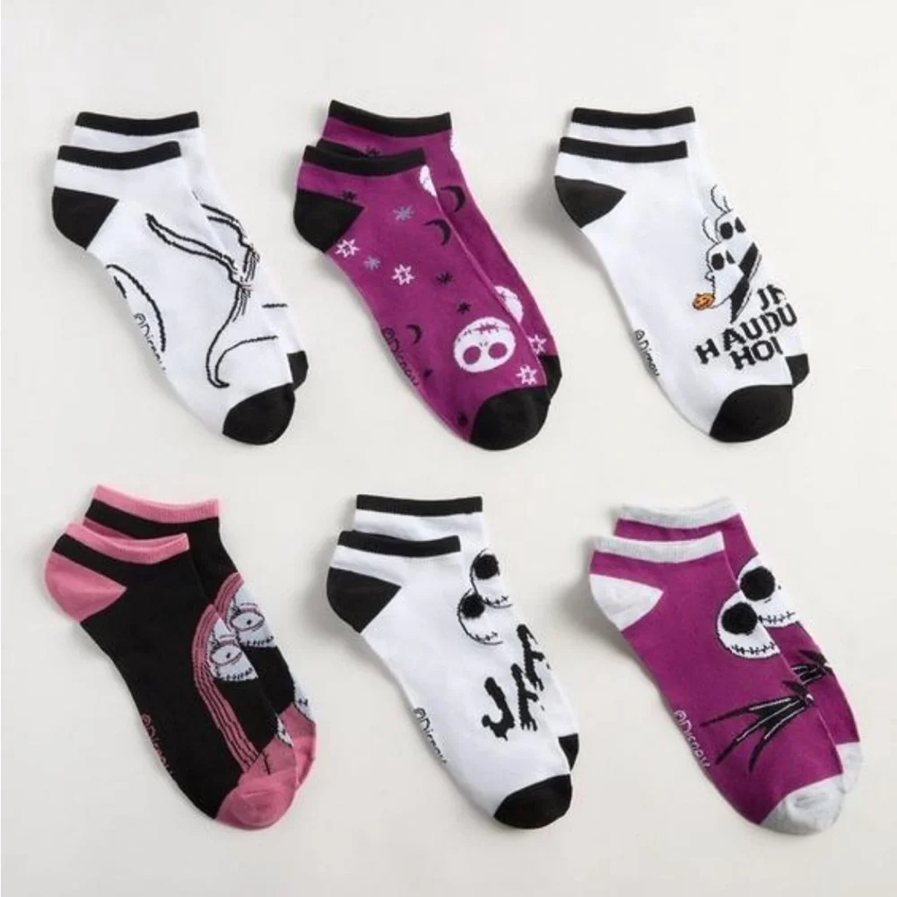 The Nightmare Before Christmas Jack Skellington Purple Low-Cut Socks - 6 Pack